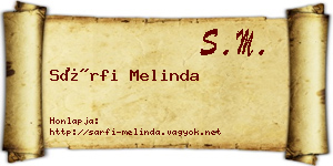 Sárfi Melinda névjegykártya