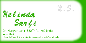 melinda sarfi business card